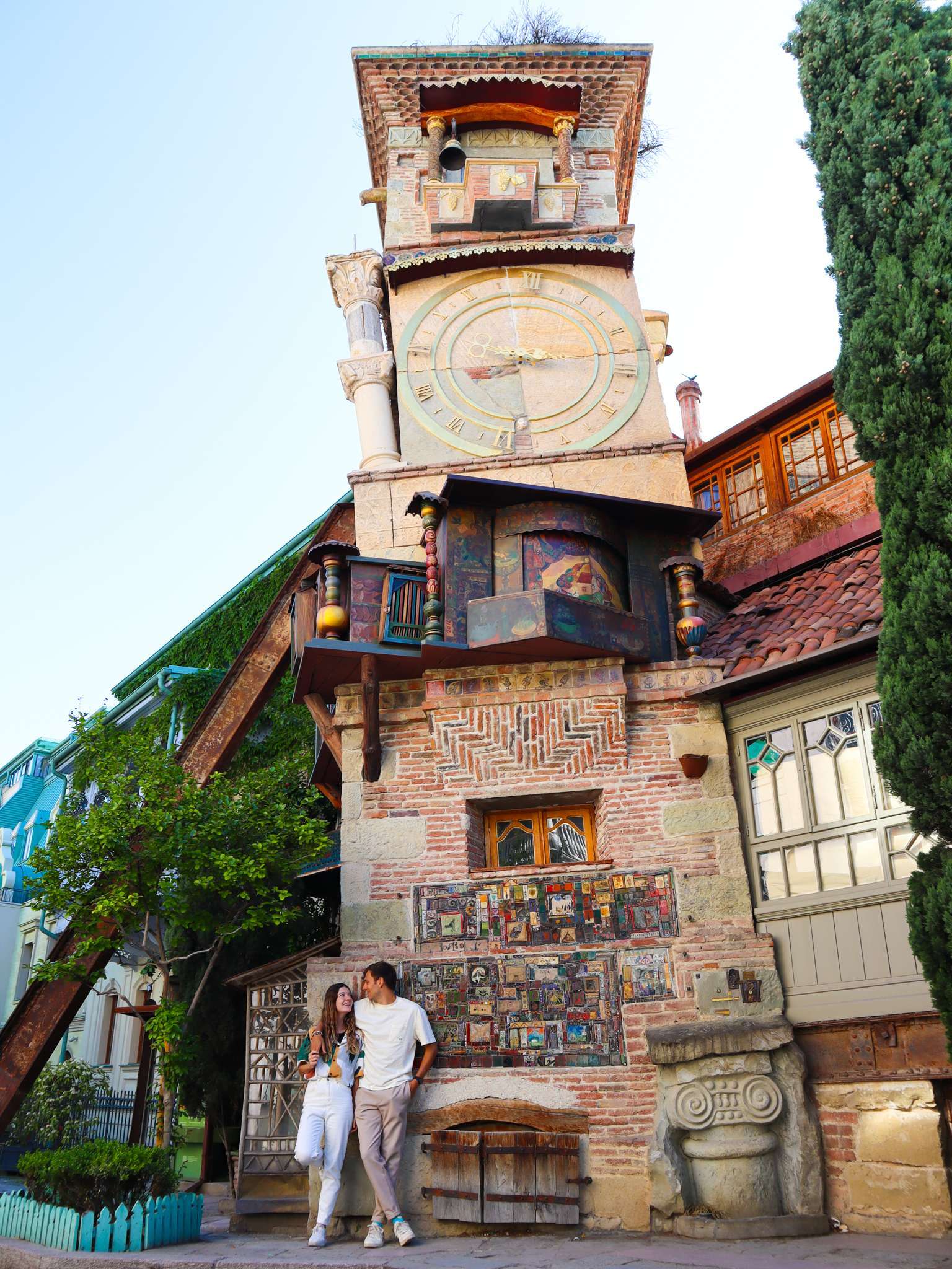 leaning clock tower tbilisi georgia